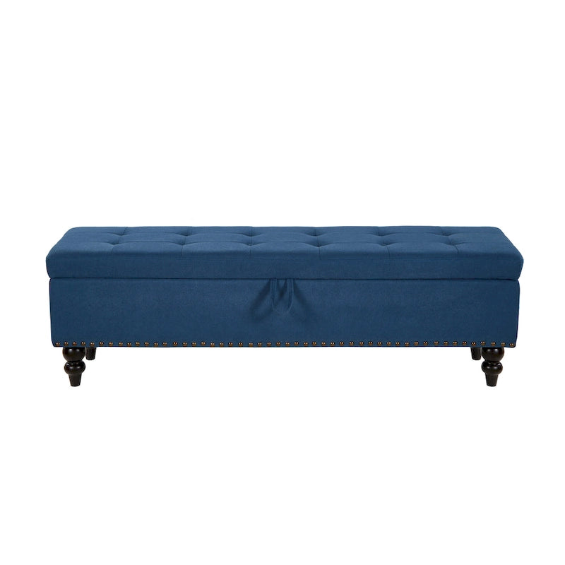 Storage Bench with Upholstered Seat, 59 Inch
