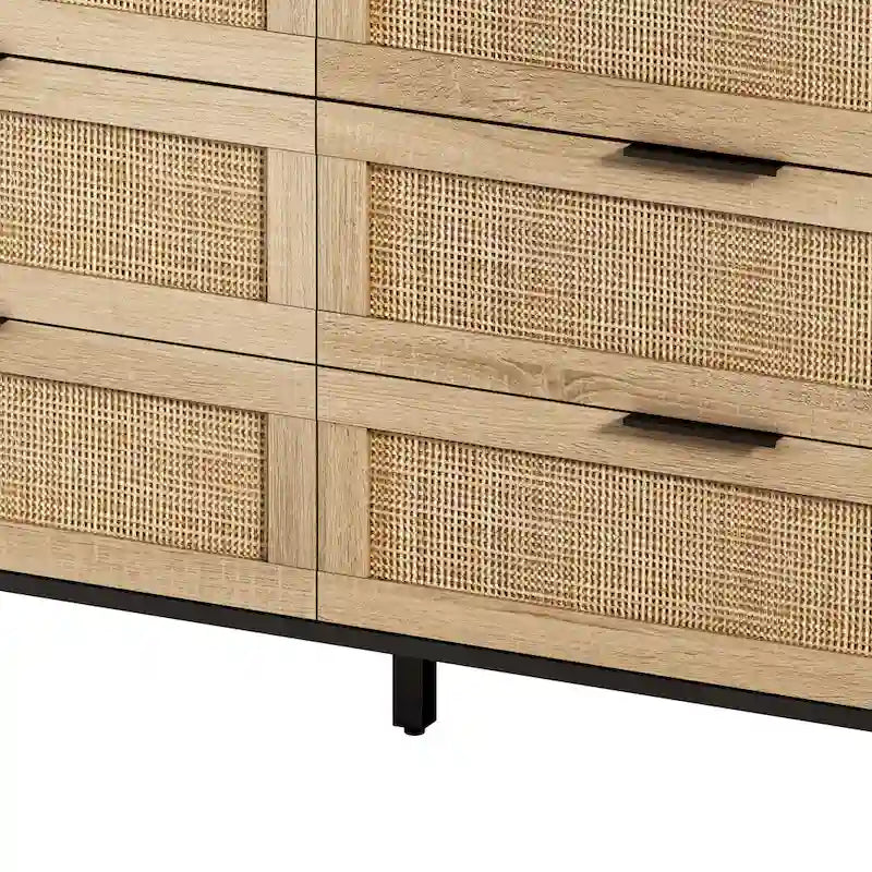 6-Laden opbergkast van rotan, 150 cm breed