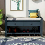 Entryway Storage Bench with Drawers and Shoe Rack