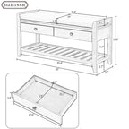 Entryway Storage Bench with Drawers and Shoe Rack