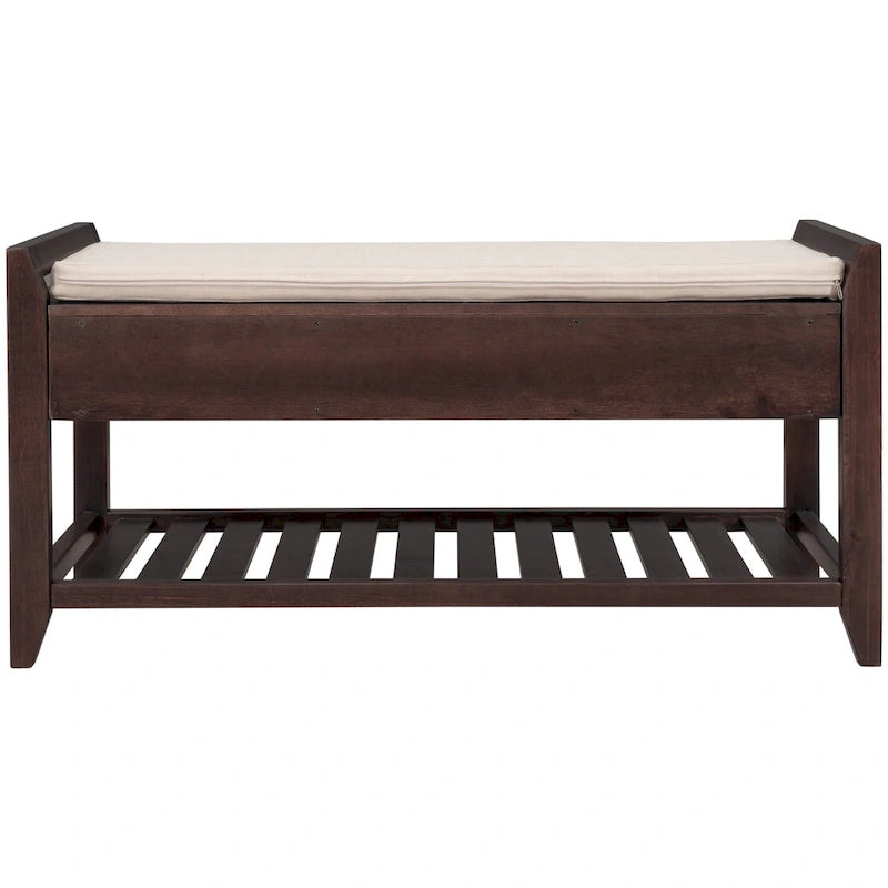 Entryway Storage Bench with Drawers and Shoe Rack