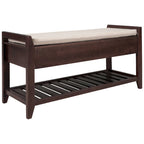 Entryway Storage Bench with Drawers and Shoe Rack