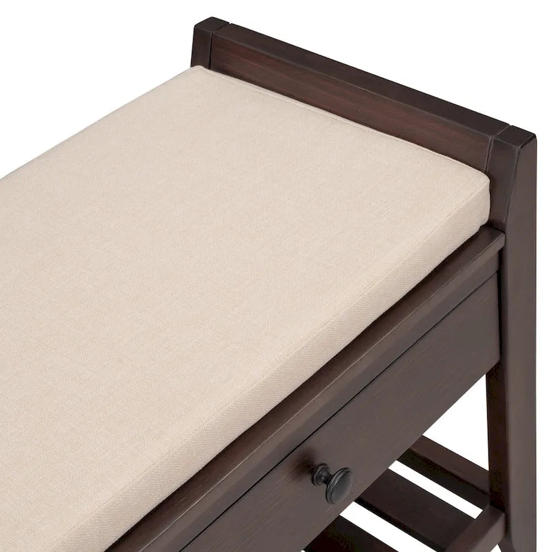 Entryway Storage Bench with Drawers and Shoe Rack