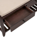 Entryway Storage Bench with Drawers and Shoe Rack