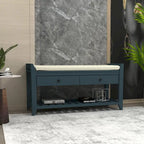 Entryway Storage Bench with Drawers and Shoe Rack