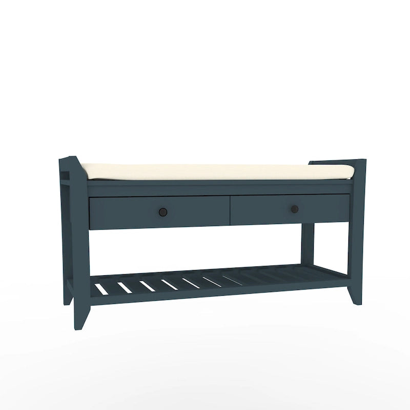 Entryway Storage Bench with Drawers and Shoe Rack