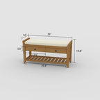 Entryway Storage Bench with Drawers and Shoe Rack