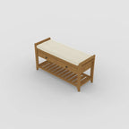 Entryway Storage Bench with Drawers and Shoe Rack