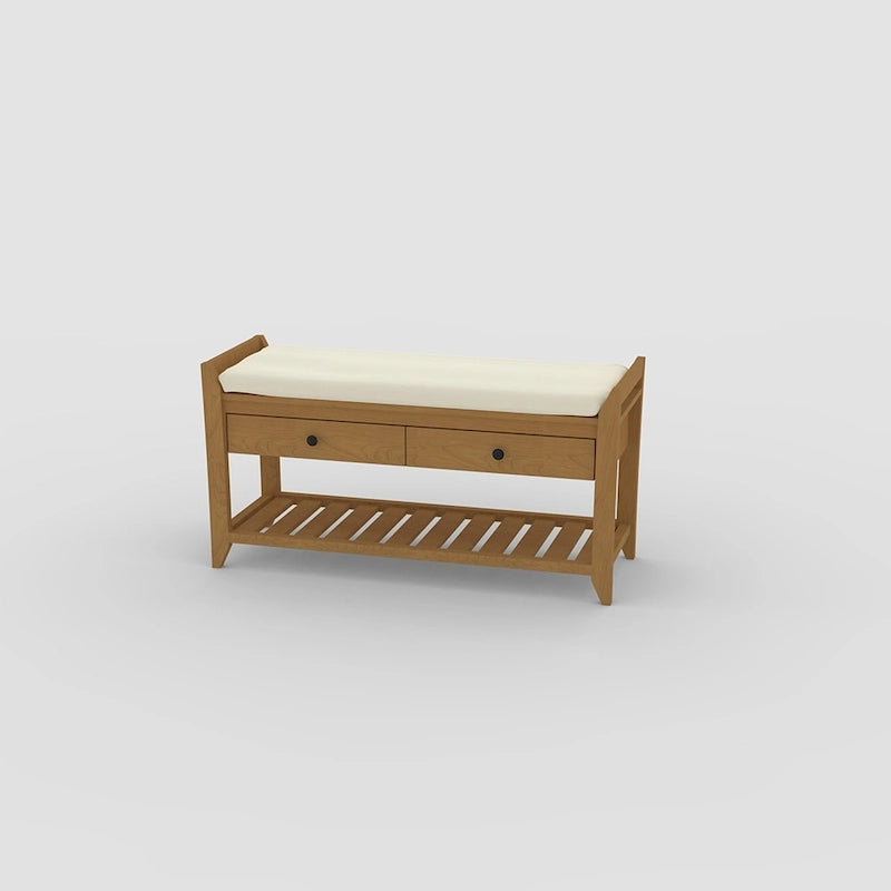 Entryway Storage Bench with Drawers and Shoe Rack