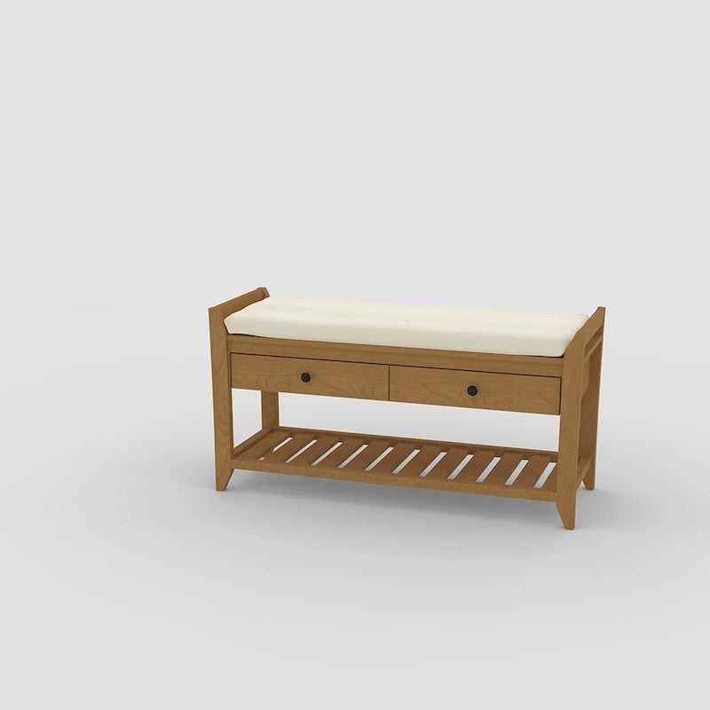 Entryway Storage Bench with Drawers and Shoe Rack