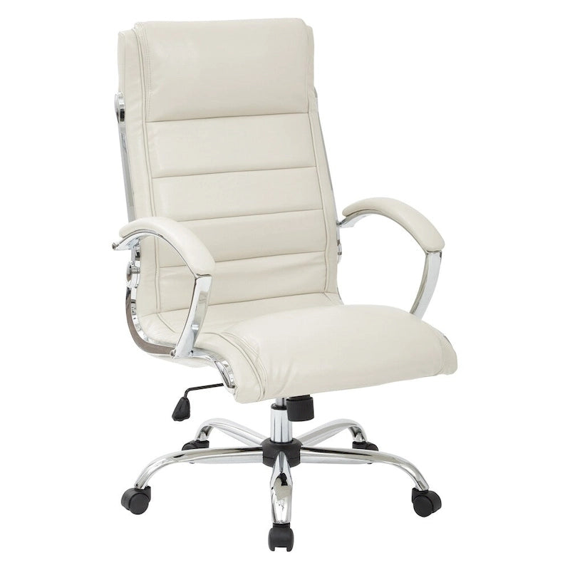 Executive Office Chair with Padded Arms and Faux Leather Upholstery