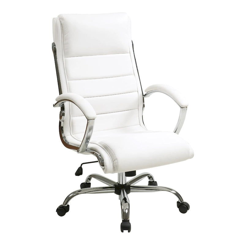 Executive Office Chair with Padded Arms and Faux Leather Upholstery