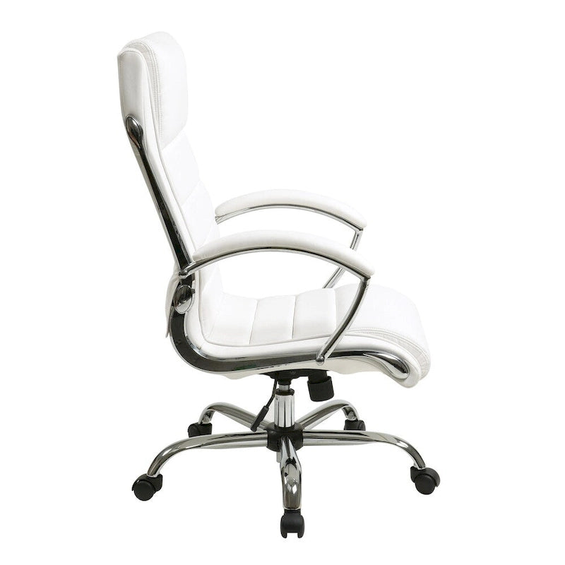Executive Office Chair with Padded Arms and Faux Leather Upholstery