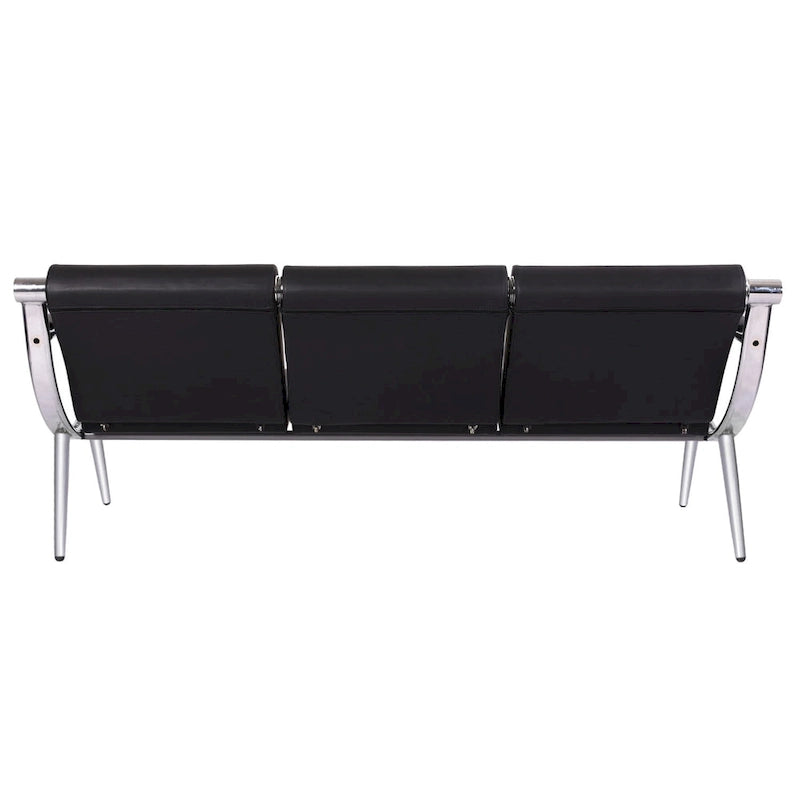 3-Seat Waiting Room Chair with PU Leather and Armrests