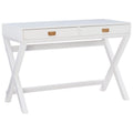 White X-Base Writing Desk with Drawers