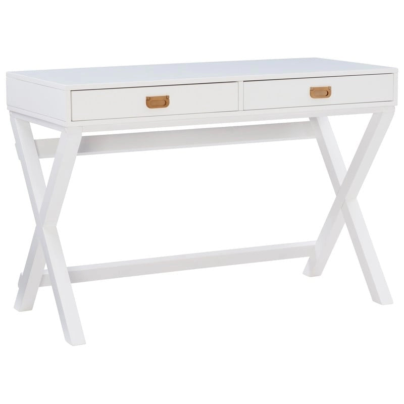 White X-Base Writing Desk with Drawers