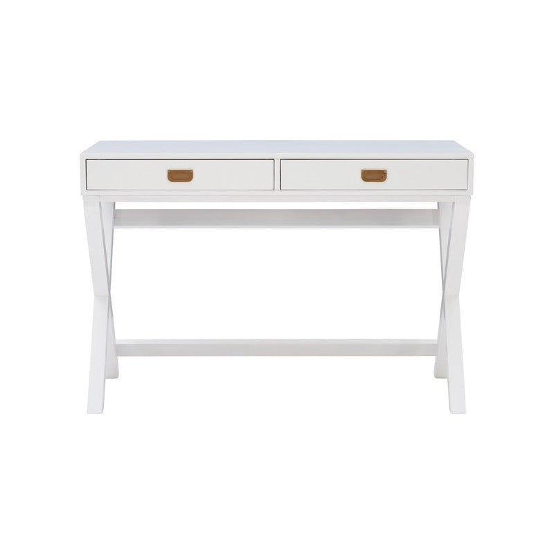 White X-Base Writing Desk with Drawers