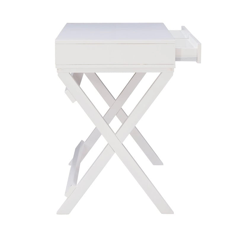 White X-Base Writing Desk with Drawers