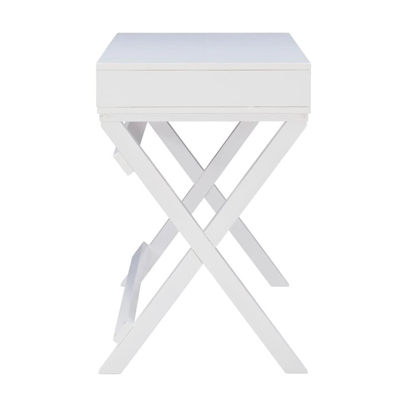 White X-Base Writing Desk with Drawers