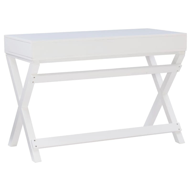 White X-Base Writing Desk with Drawers