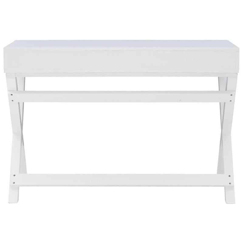White X-Base Writing Desk with Drawers