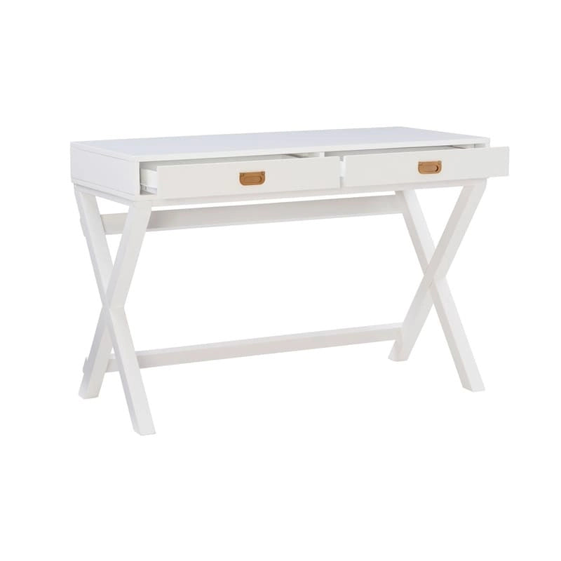 White X-Base Writing Desk with Drawers