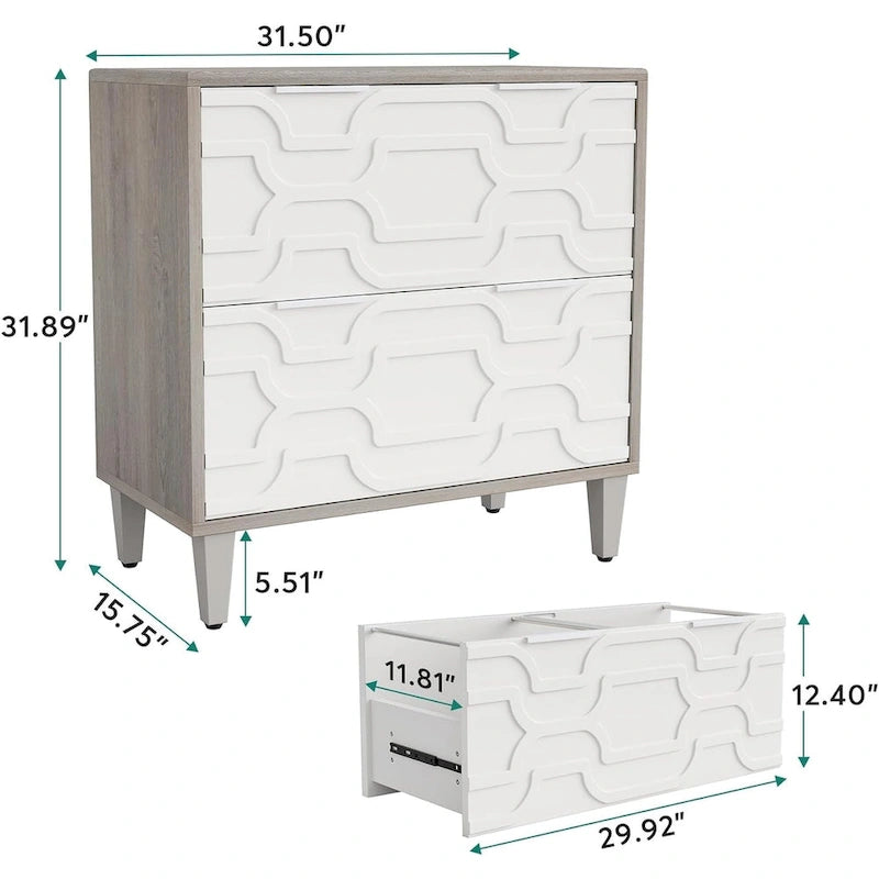 2-Drawer Lateral File Cabinet for Home Office