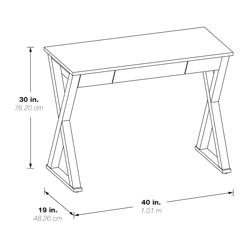 Writing Desk with X-Frame Design and Storage Drawer