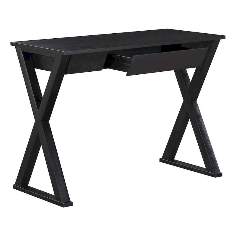 Writing Desk with X-Frame Design and Storage Drawer