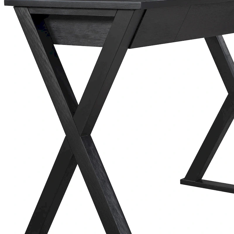 Writing Desk with X-Frame Design and Storage Drawer