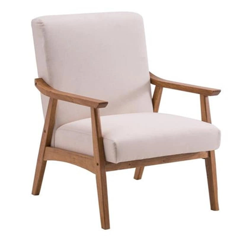 Accent Chair with Solid Wood Legs and Fabric Seat