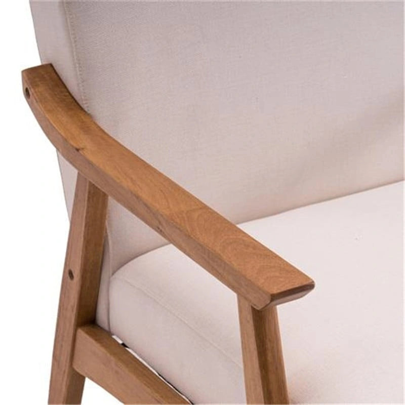 Accent Chair with Solid Wood Legs and Fabric Seat