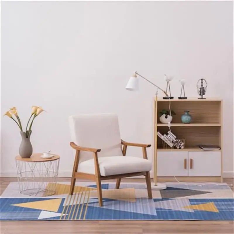 Accent Chair with Solid Wood Legs and Fabric Seat