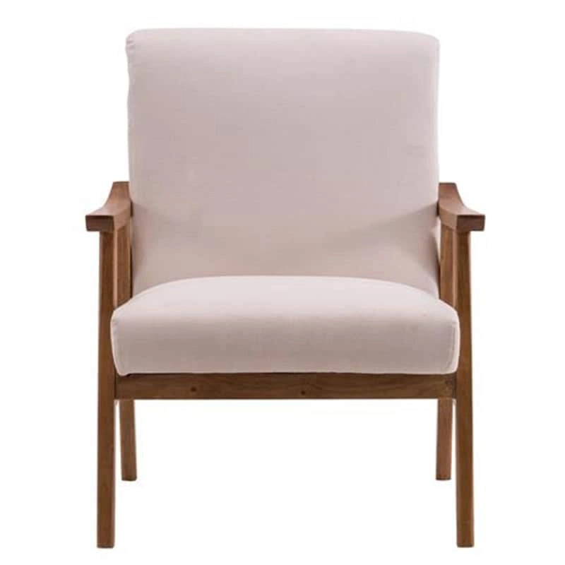 Accent Chair with Solid Wood Legs and Fabric Seat