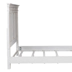 King Panel Headboard with Crown Molding – Antique White Finish
