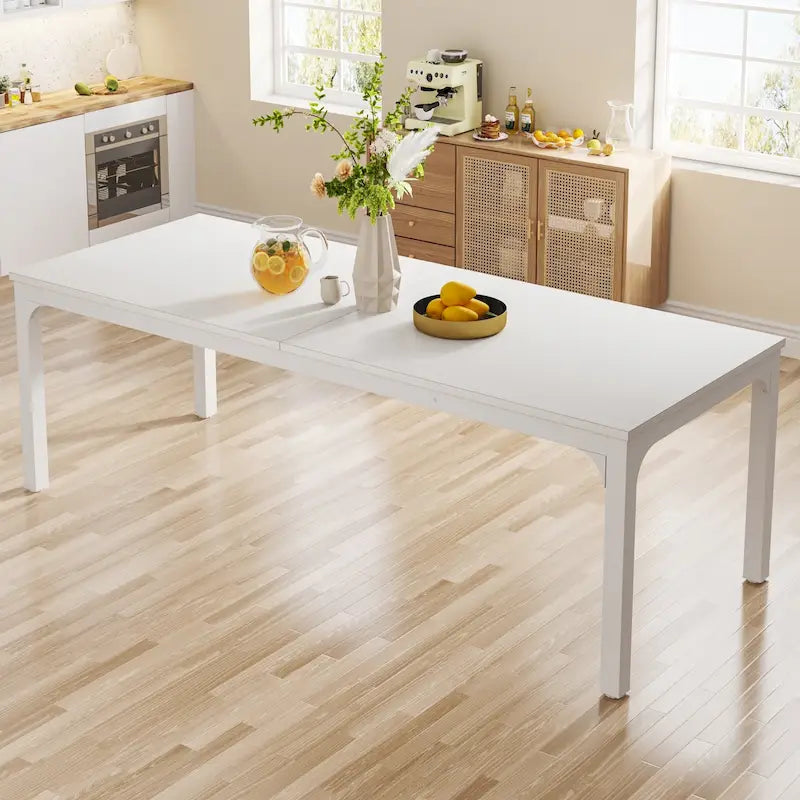78.74" Industrial Rectangular Dining Table with Heavy-Duty Metal Legs