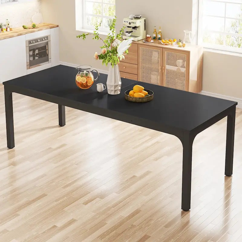 78.74" Industrial Rectangular Dining Table with Heavy-Duty Metal Legs