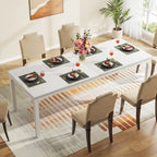 78.74" Industrial Rectangular Dining Table with Heavy-Duty Metal Legs