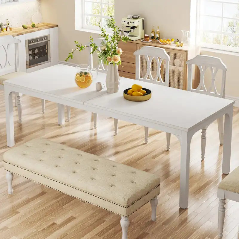 78.74" Industrial Rectangular Dining Table with Heavy-Duty Metal Legs