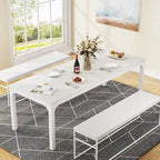 78.74" Industrial Rectangular Dining Table with Heavy-Duty Metal Legs