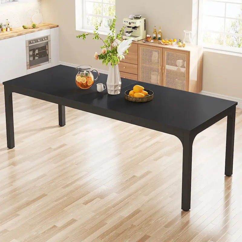 78.74" Industrial Rectangular Dining Table with Heavy-Duty Metal Legs