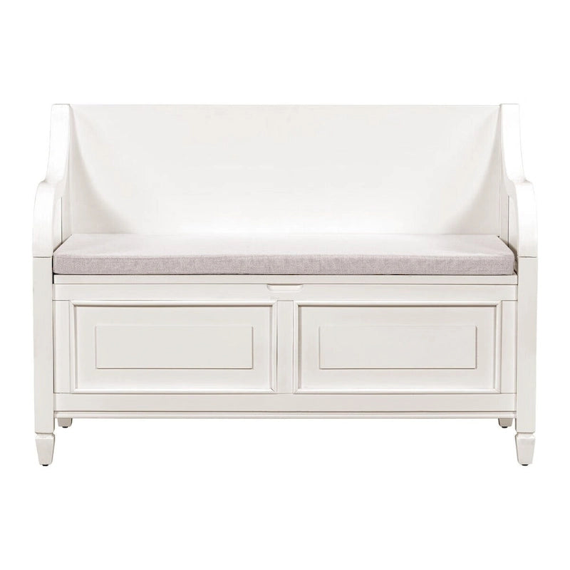 42" Rustic Solid Wood Entryway Storage Bench with Cushion