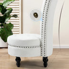 High Back Velvet Accent Chair with Storage