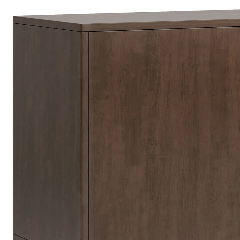 60-Inch Mid Century Sideboard Buffet in Walnut Brown - Solid Rubberwood