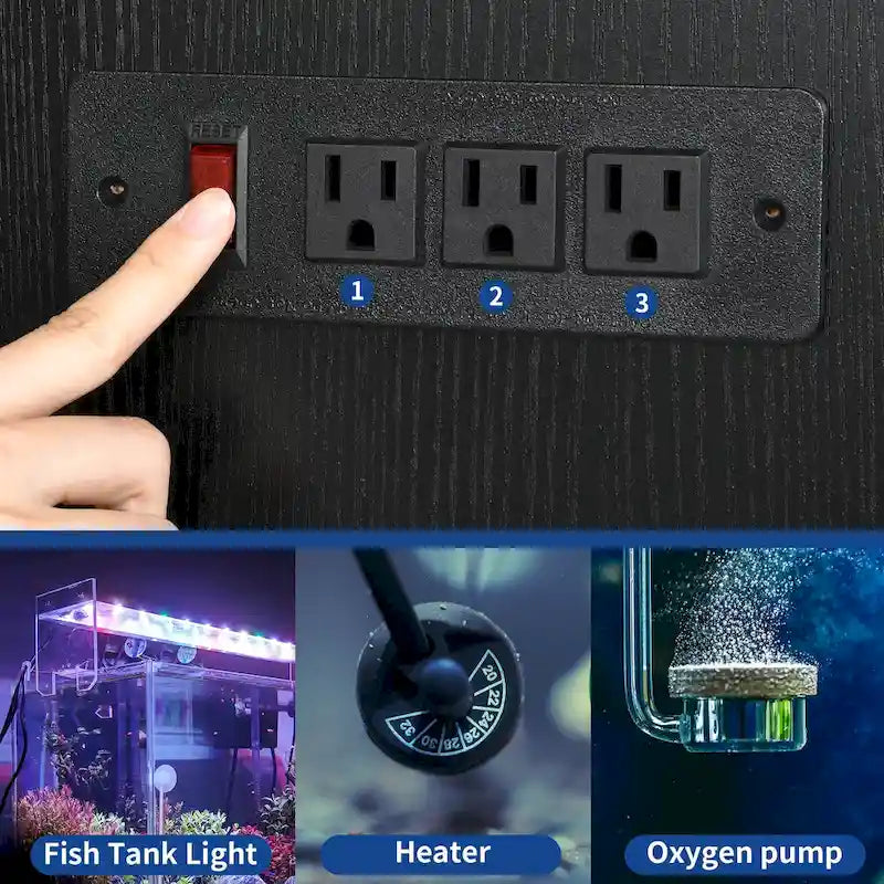40-50 Gallon Aquarium Stand with Cabinet and Power Outlets