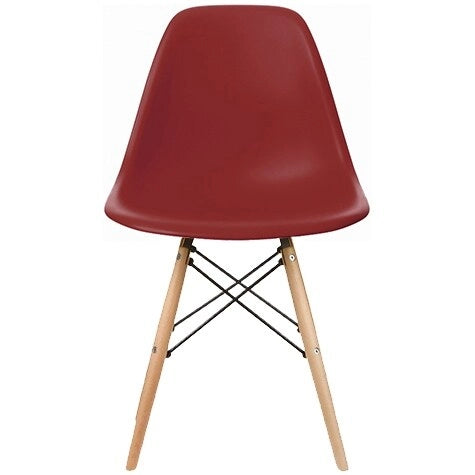 Plastic Eiffel Chair with Natural Wood Legs