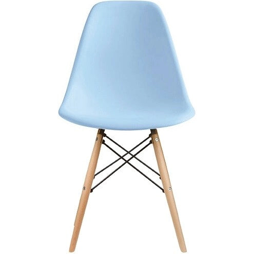 Plastic Eiffel Chair with Natural Wood Legs