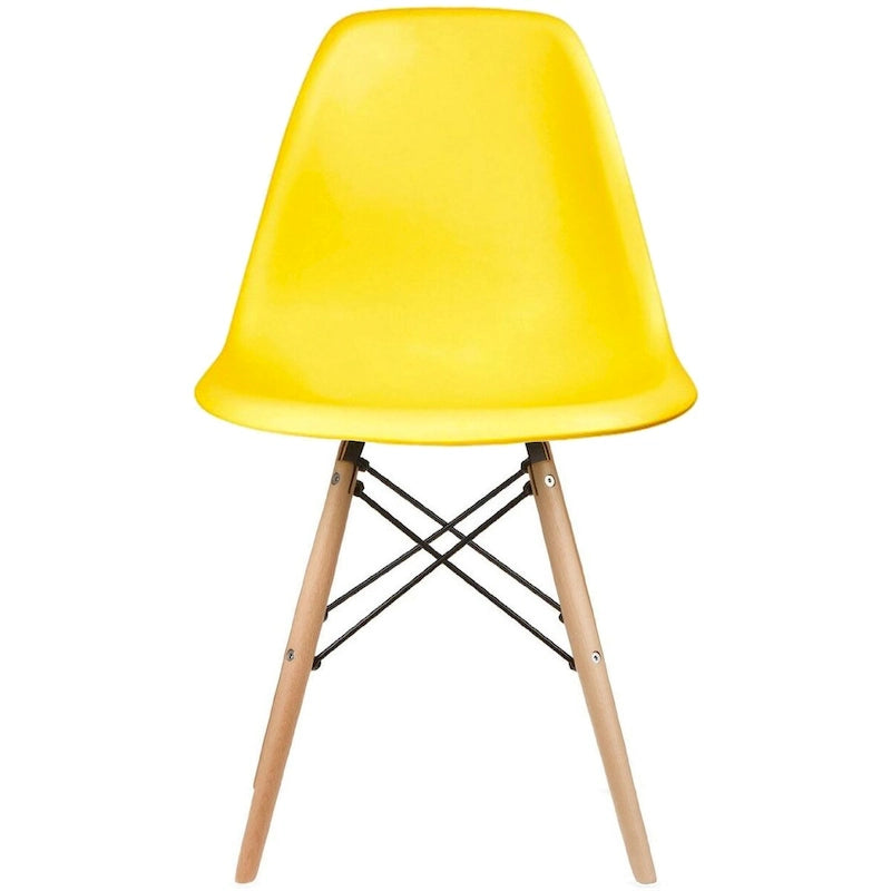 Plastic Eiffel Chair with Natural Wood Legs