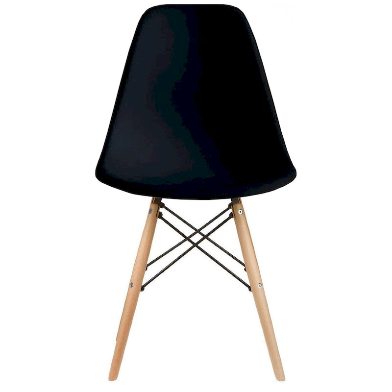 Plastic Eiffel Chair with Natural Wood Legs