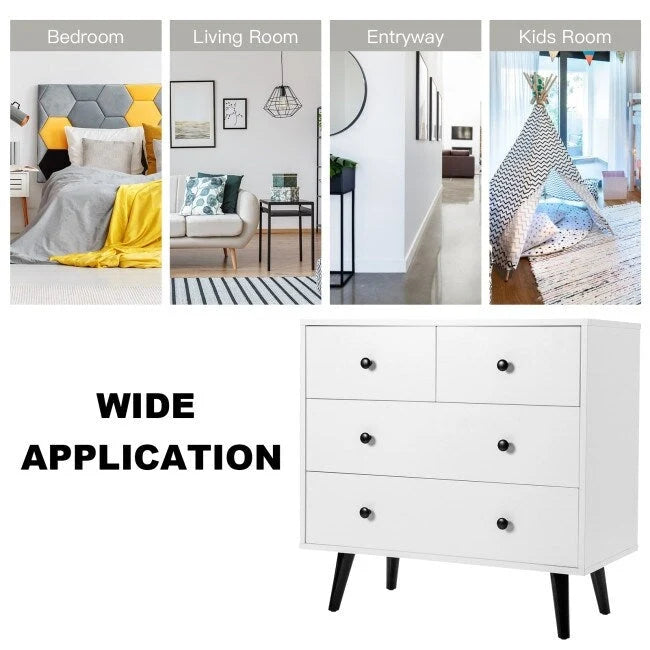 4-Drawer Chest of Drawers – White